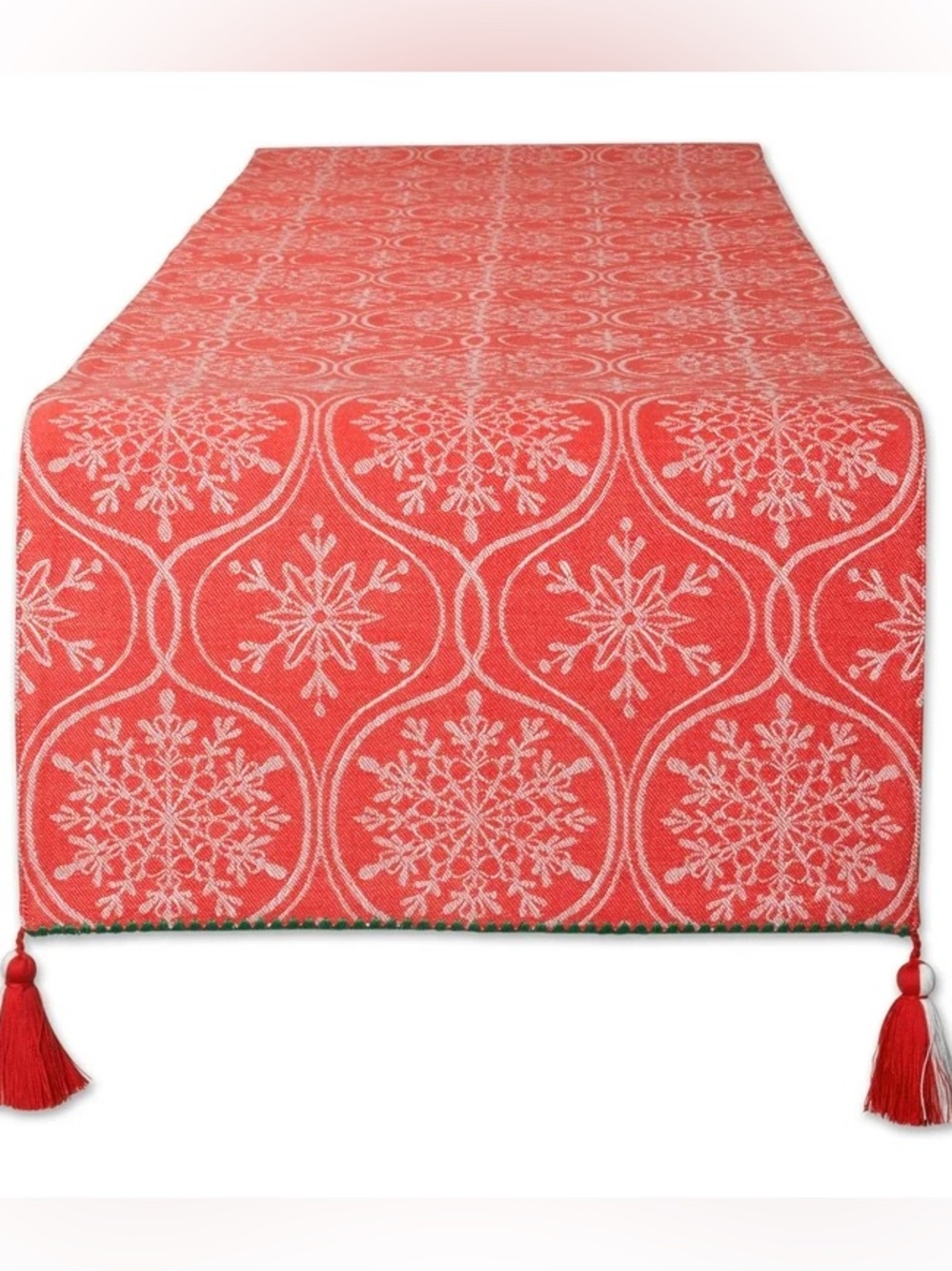 Holiday Snowflake Table Runner - Red